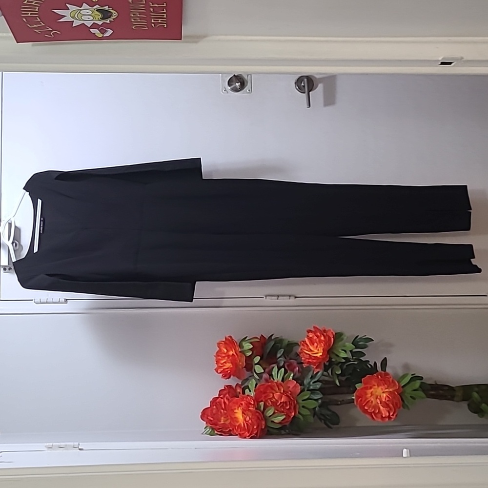 BLACK HALO CAPED SLEEVLESS BLACK JUMPSUIT CATSUIT FORMAL BLACK TIE 10